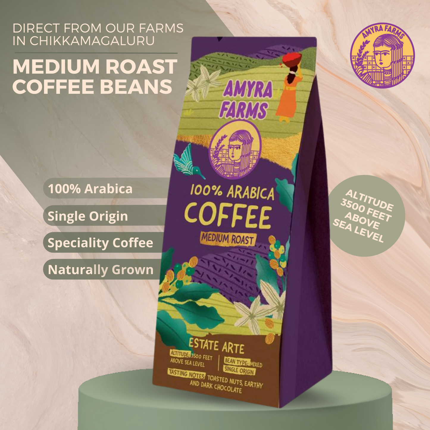 Speciality 100 % Arabica Coffee Beans | Medium Roast