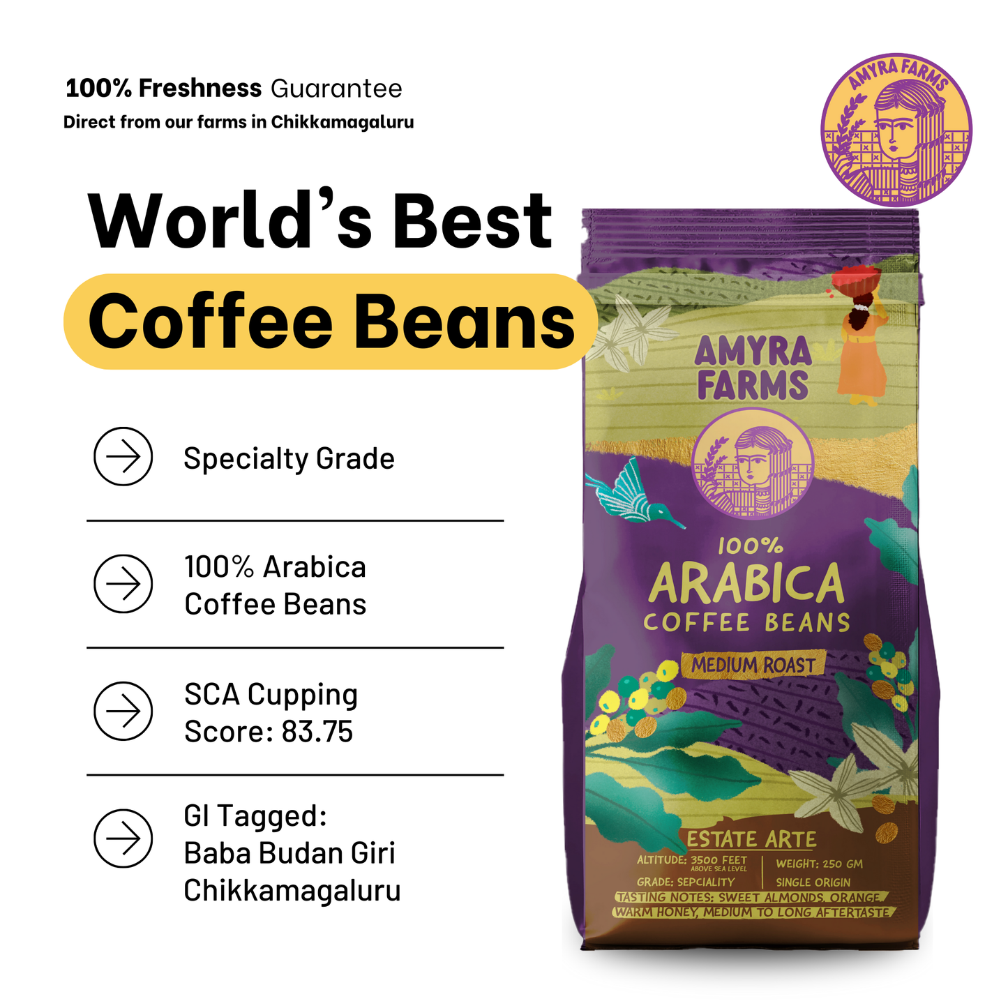 Speciality 100 % Arabica Coffee Beans | Medium Roast