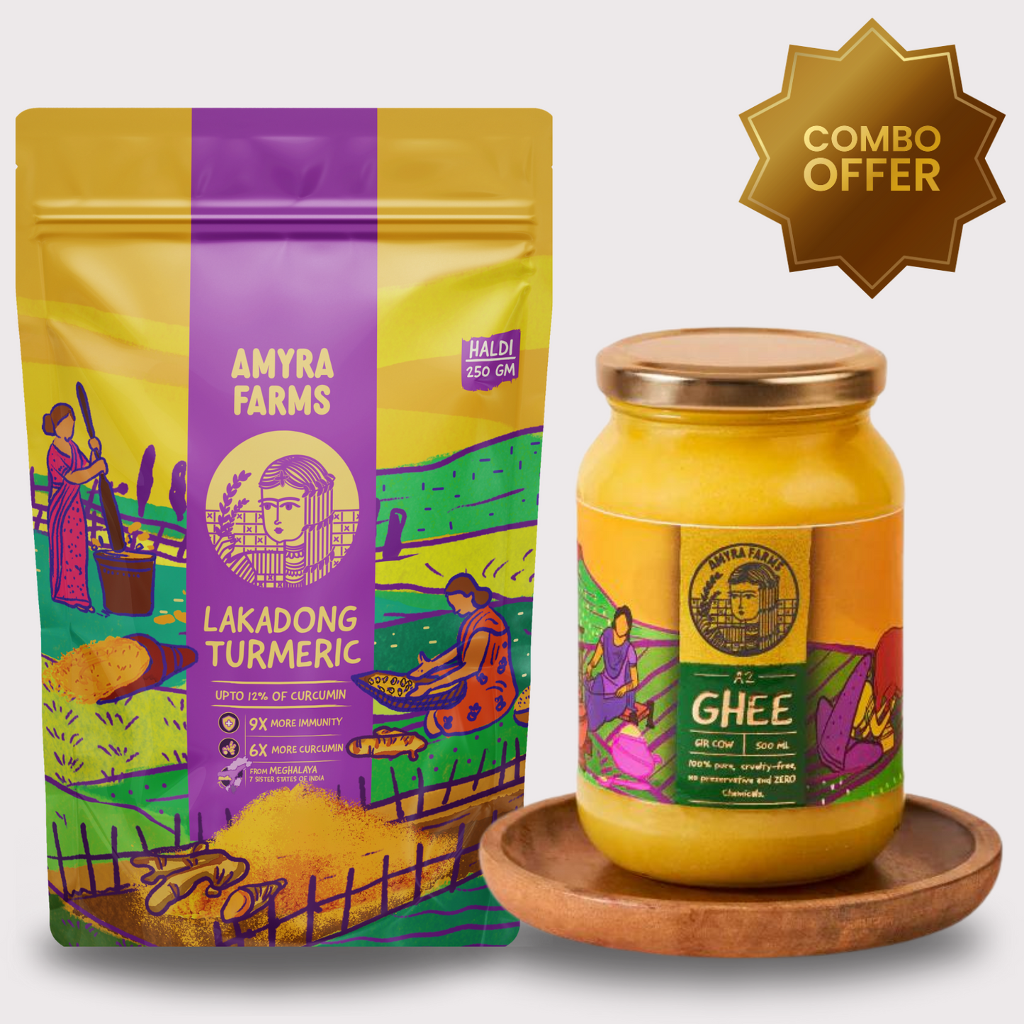 Golden Immunity Duo (A2 Ghee & Organic Turmeric Powder Combo)